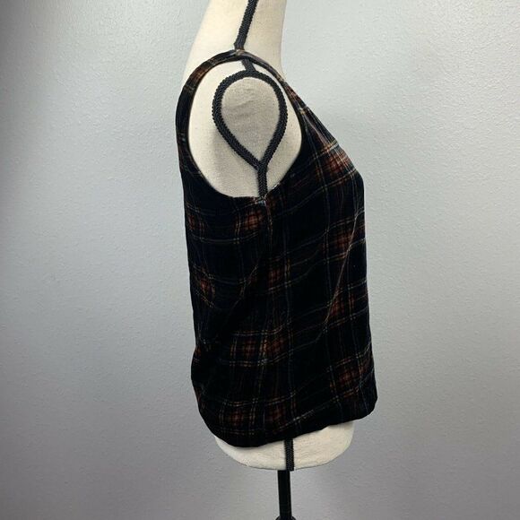 J Crew Sleeveless Blouse Tank Womens 0 Plaid Stewart Velvet K2521 Multi Color - Picture 3 of 5